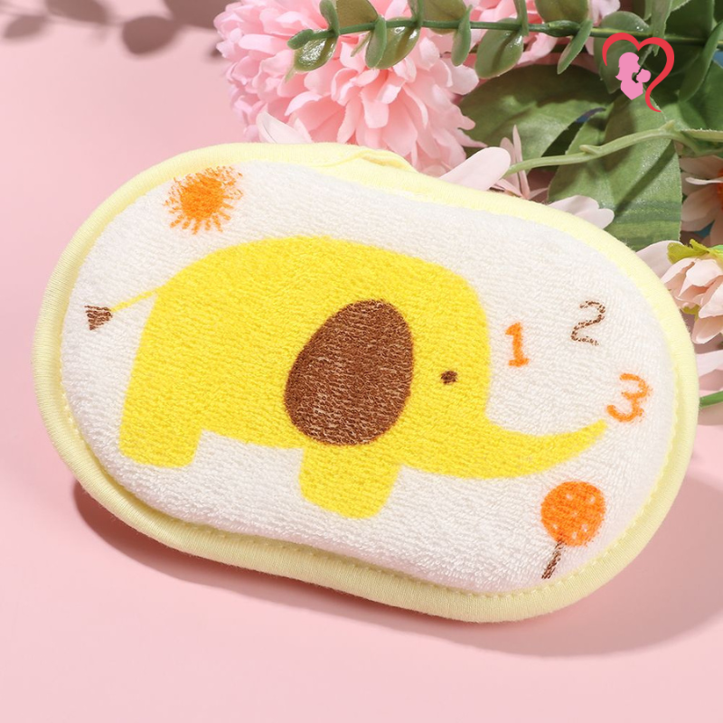 SERVIETTE-ÉPONGE-BÉBÉ-ÉLÉPHANT-JAUNE