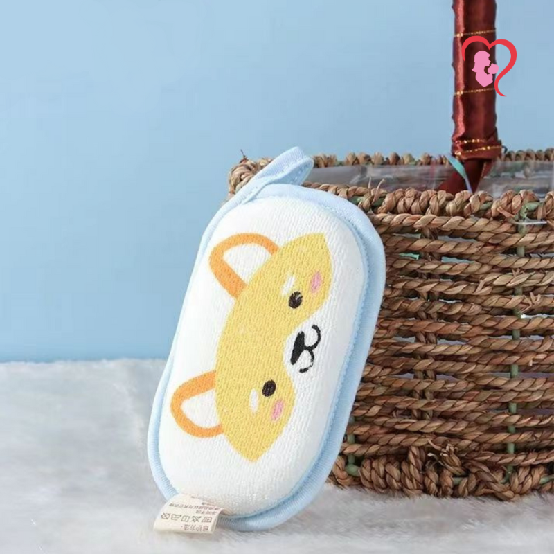 SERVIETTE-ÉPONGE-BÉBÉ-RENARD-JAUNE